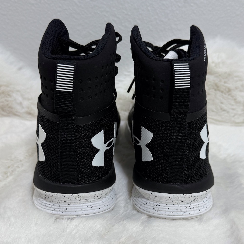 Under Armour Highlight Ace Sneakers Black White Mid-Top Volleyball Shoes - Picture 7 of 8